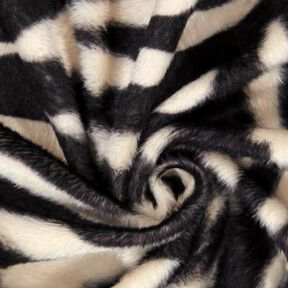 Imitacja sierści zwierzęcej zebra – krem/czerń | Resztka 100cm, 