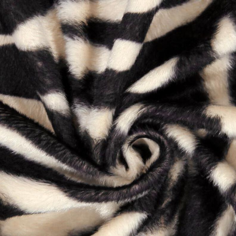 Imitacja sierści zwierzęcej zebra – krem/czerń,  image number 2