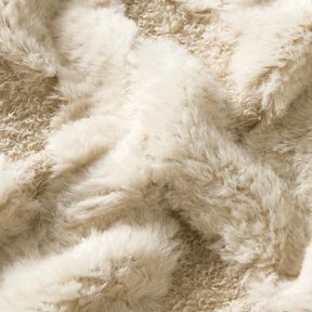 Sztuczne futerko Tkanina bouclé romby – piasek/naturalny, 
