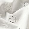 Tkanina bawełniana z haftem dzierganym w małe kwiatki – biel,  thumbnail number 2