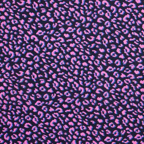 Bawełna powlekana abstrakcyjna panterka | Poppy Fabrics – ciemnogranatowy/pink, 