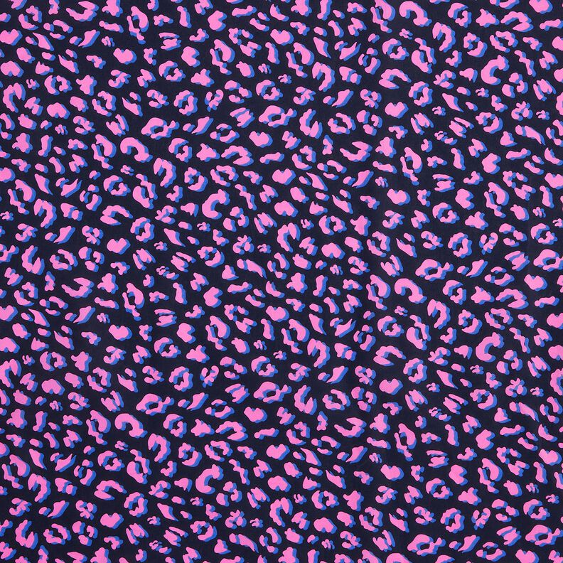 Bawełna powlekana abstrakcyjna panterka | Poppy Fabrics – ciemnogranatowy/pink, image number 1