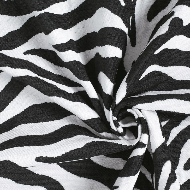 Tkanina tapicerska Żakard zebra – biel/czerń,  image number 3