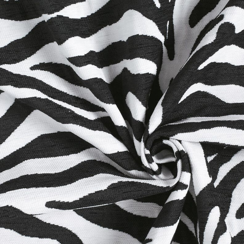 Tkanina tapicerska Żakard zebra – biel/czerń, image number 3