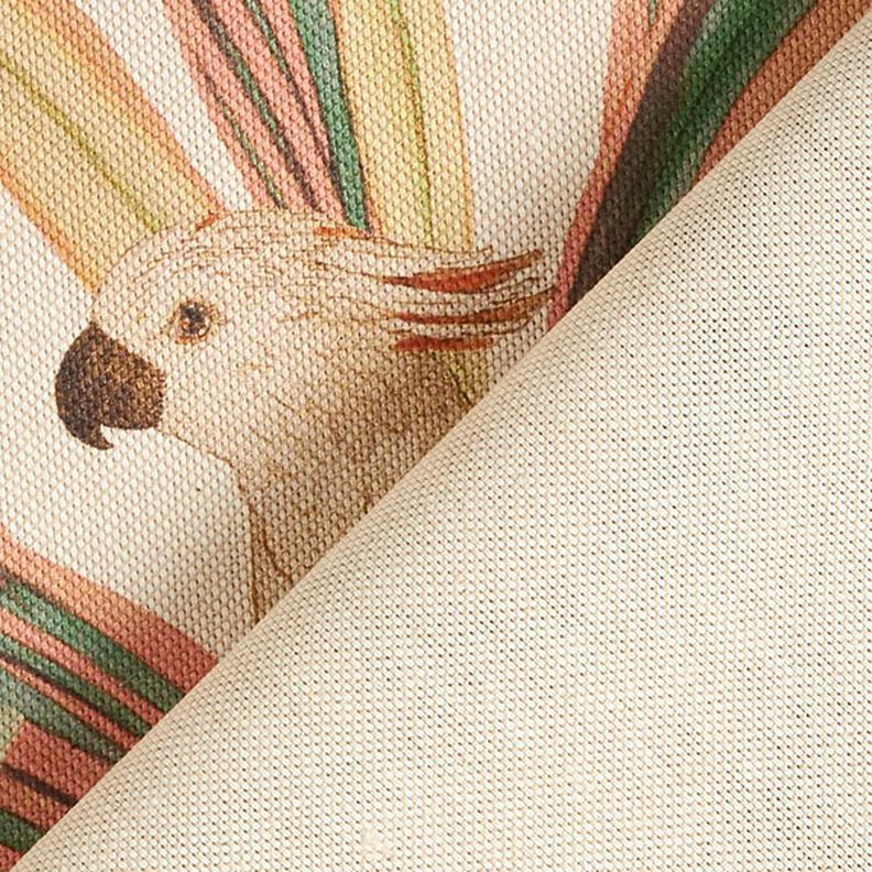 Tkanin dekoracyjna Half panama papuga w dżungli – naturalny/zieleń,  image number 4