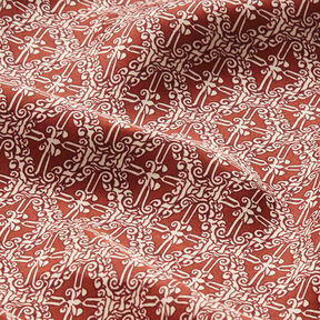 Satyna poliestrowa paisley w romby – miedź, 