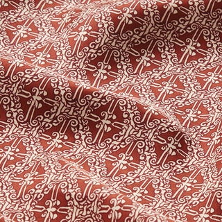 Satyna poliestrowa paisley w romby – miedź, 