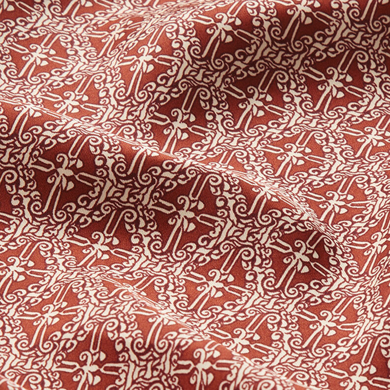 Satyna poliestrowa paisley w romby – miedź, image number 2