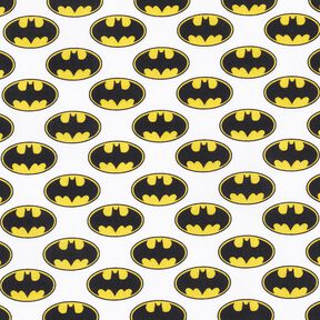 Popelina bawełniana Batman logo Tkanina na licencji | DC Comics – biel, 