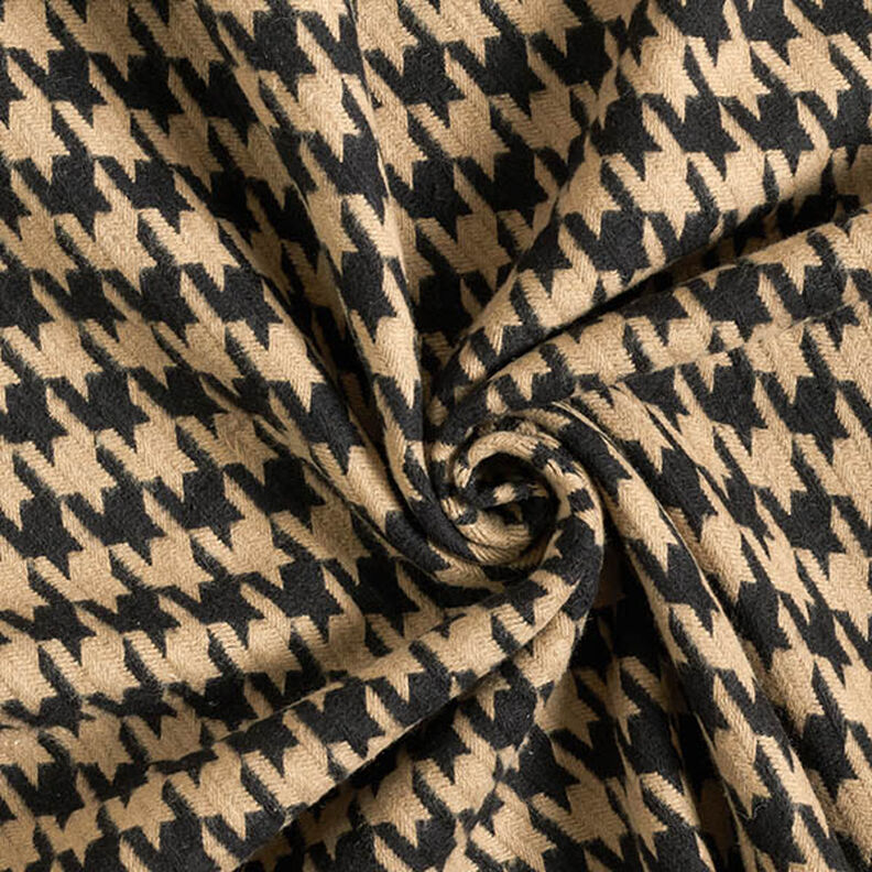 Materiał na płaszcze mieszanka z bawełną w pepitkę – czerń/zawilec,  image number 3