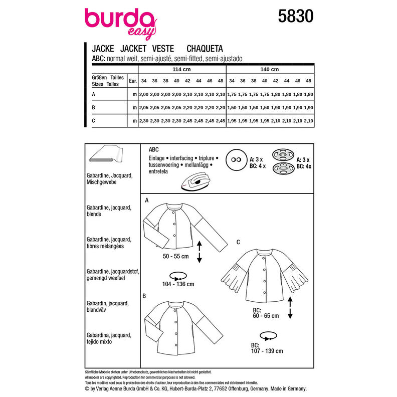 Kurtka | Burda 5830 | 34-48,  image number 12
