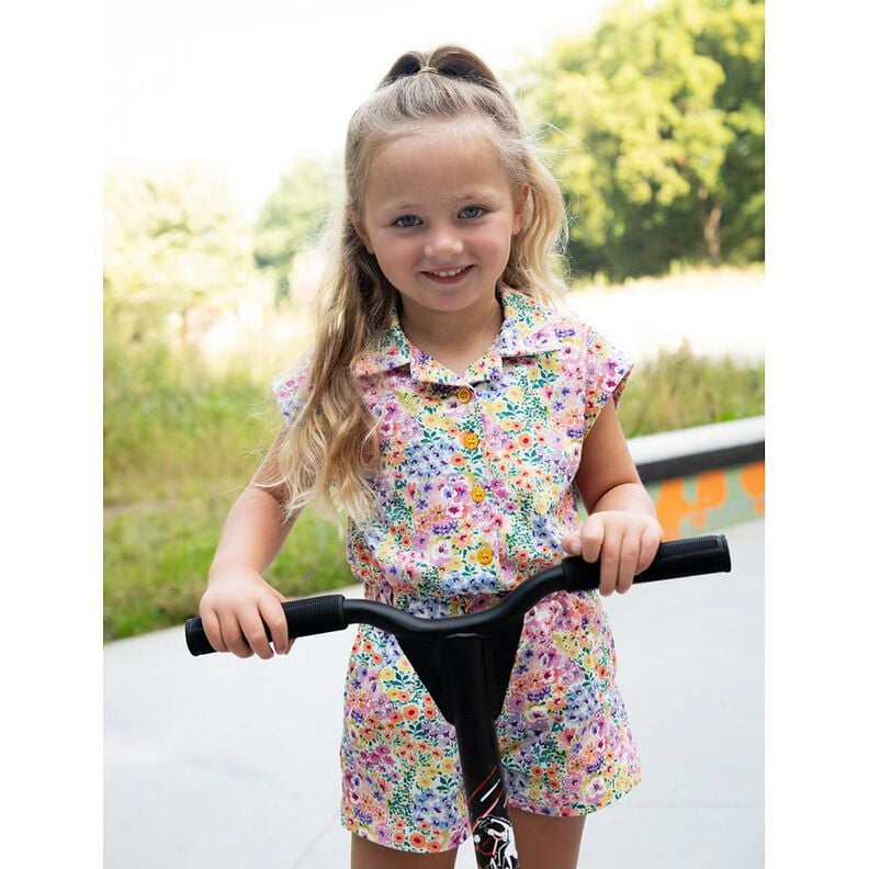 Dżersej bawełniany morze kwiatów nadruk cyfrowy | Poppy Fabrics – kość słoniowa/kolorowy,  image number 6