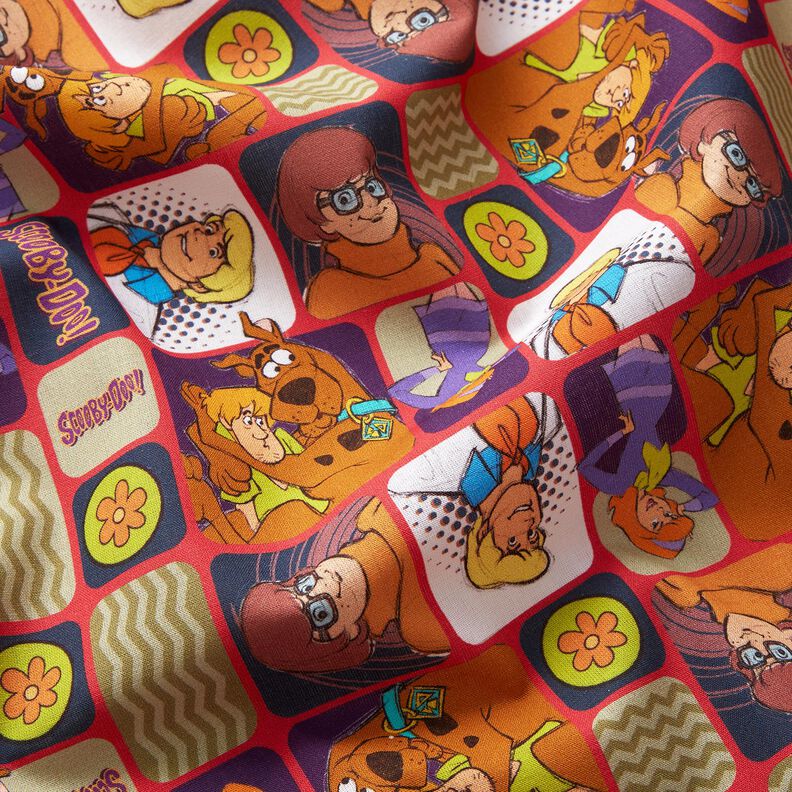Popelina bawełniana Scooby Doo, komiks Tkanina na licencji – czerwień/mix kolorów,  image number 2
