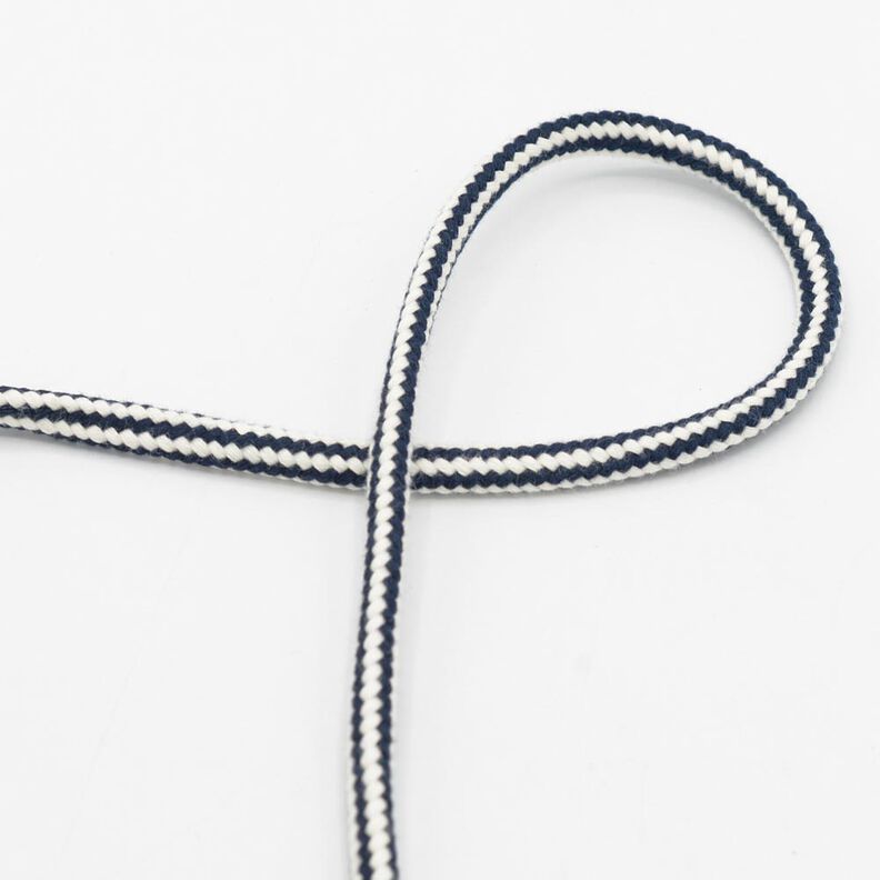 sznurek bawełniany 2-kolorowy [Ø 8 mm] – ciemnogranatowy,  image number 1