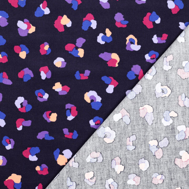 Sztruks cienki kolorowe cętki lamparta | Poppy Fabrics – granat, image number 4