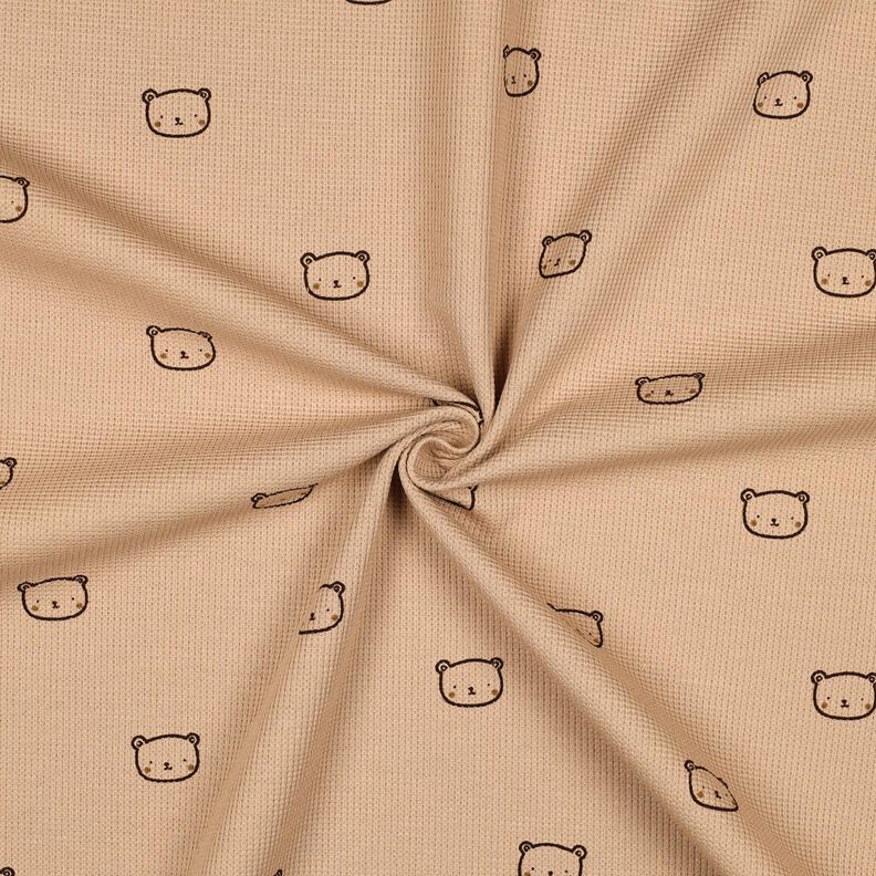 Dżersej wafel niedźwiadki | Poppy Fabrics – ciemny brudny róż/bakłażan, image number 3