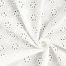 Tkanina bawełniana z haftem angielskim w kwiaty – biel,  thumbnail number 3