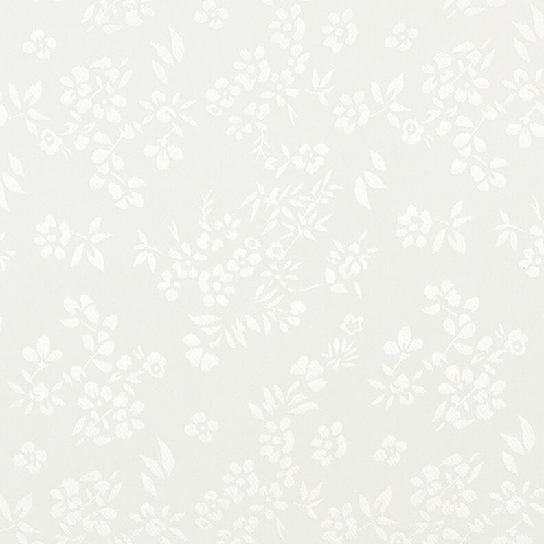 Satyna Tkanina podszewkowa Kwiaty – biel,  image number 1