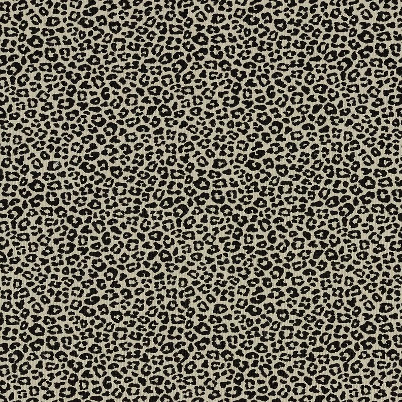 Dżersej bawełniany miniaturowy nadruk w panterkę – greige/czerń,  image number 1