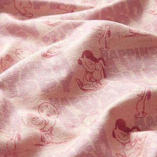 GOTS Dżersej bawełniany szczęśliwy Snoopy | Peanuts (TM) – stary róż, 
