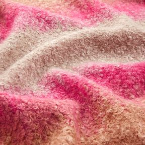 Tkanina płaszczowa Dzianina bouclé  gradient – nerkowiec/pink, 