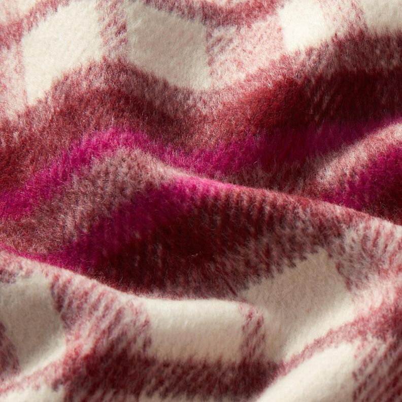 Tkanina płaszczowa Mieszanka wełniana drapana – bordo/purpura, image number 3