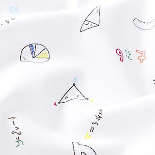 Popelina bawełniana matematyka – biel, 