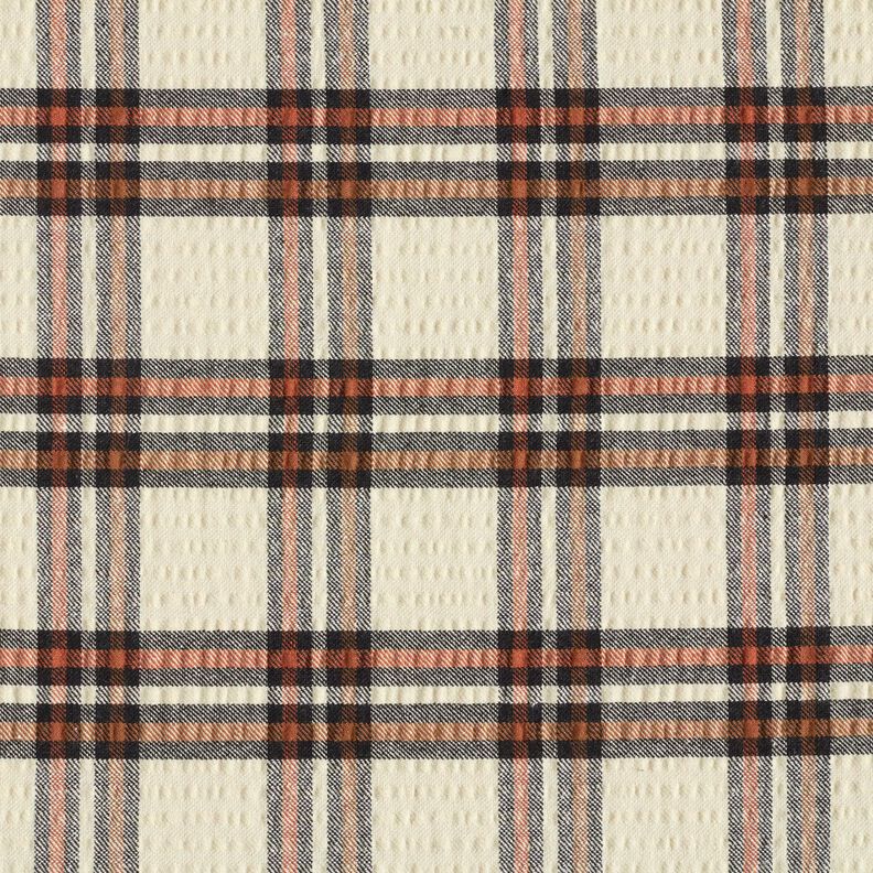 Kora w szkocką kratę – beż/terakota,  image number 1