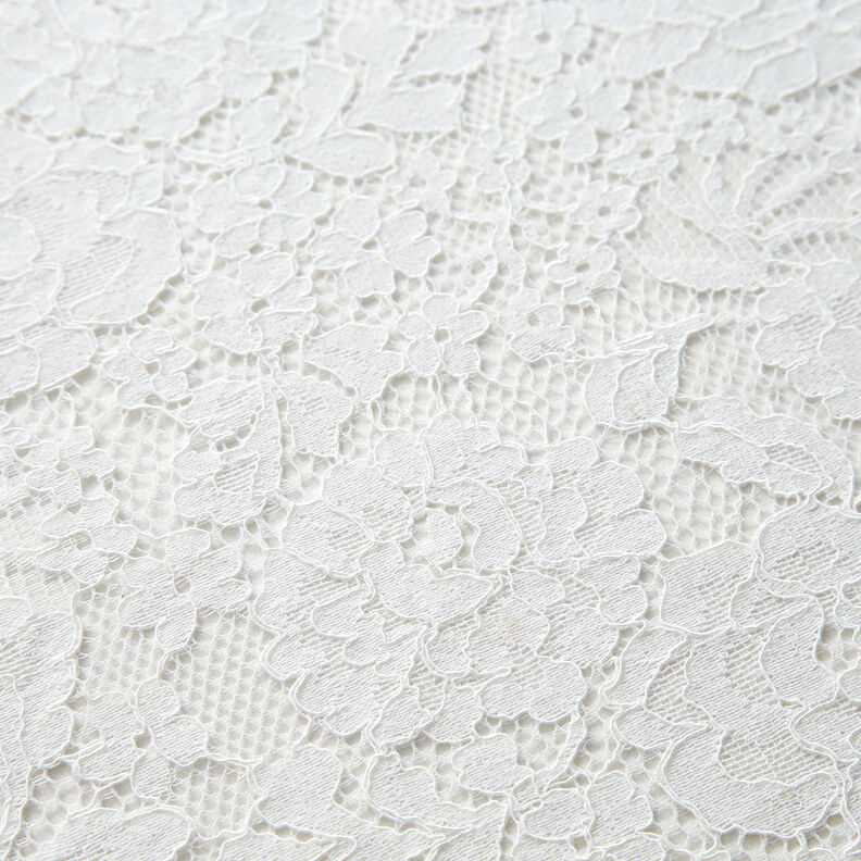 Delikatna koronka z motywem kwiatowym – biel,  image number 4