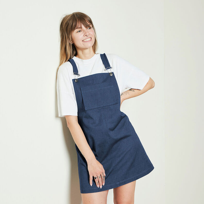 Bawełniany denim strecz, średni – granat, image number 5