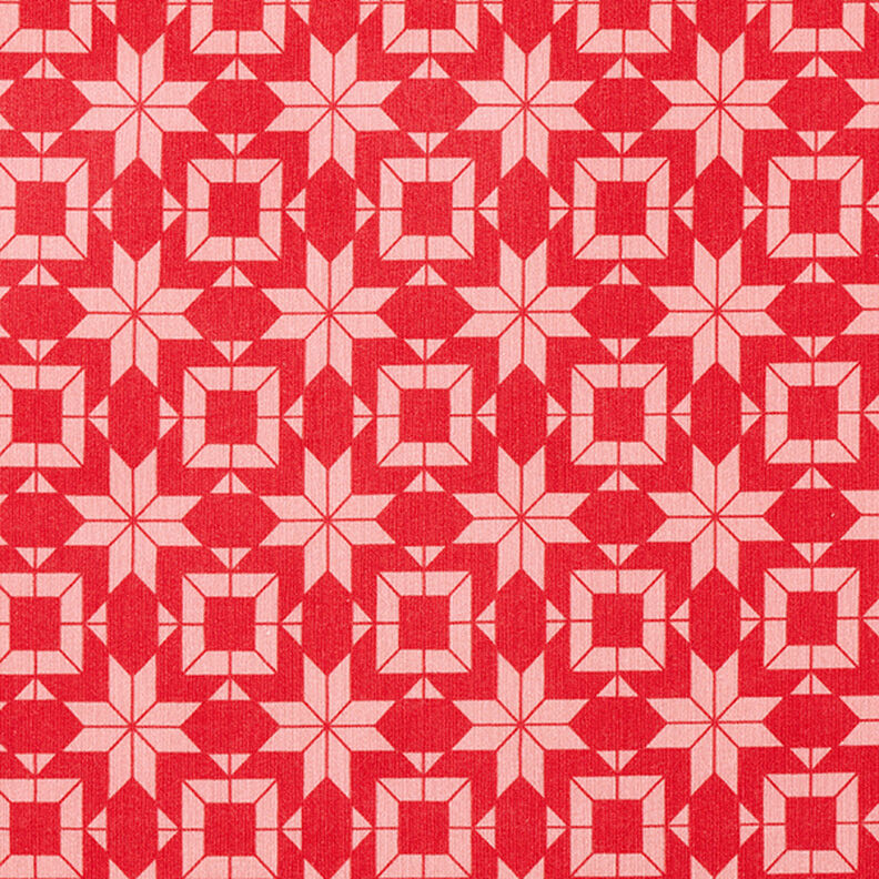 Miękka dresówka – wzór norweski – czerwień/róż,  image number 1