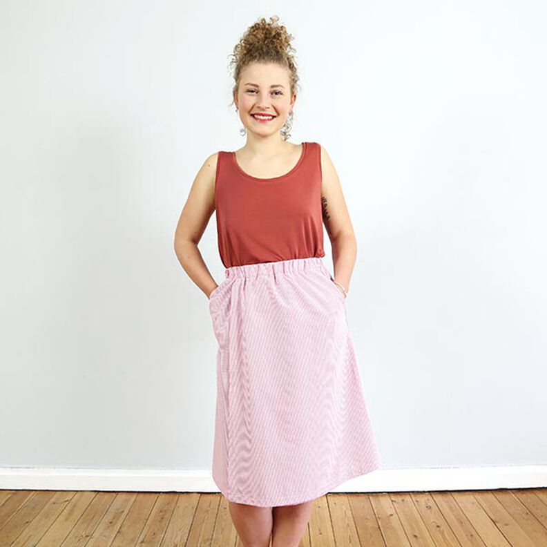 FRAU GINA – spódnica kopertowa z kieszeniami w szwach bocznych, Studio Schnittreif | XS - XL,  image number 8