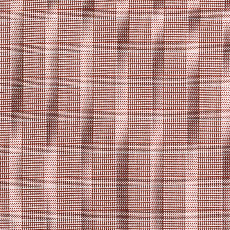 Mieszanka bawełny w kratę glencheck – biel/burgund,  image number 1