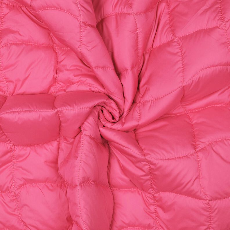 Tkanina pikowana faliste kwadraty – neonowy pink/neonowa zieleń, image number 3