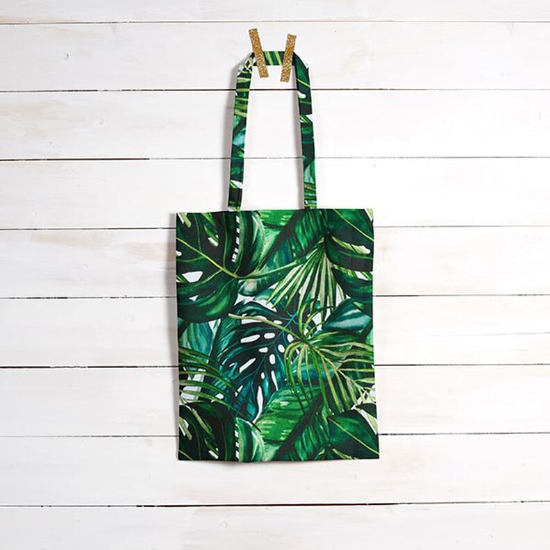 Tkanina dekoracyjna half panama liście palmowe – zieleń,  image number 6