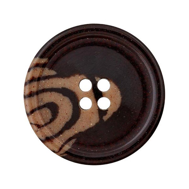 Guzik z kawy/poliestru z recyklingu, 4 dziurki,  image number 1