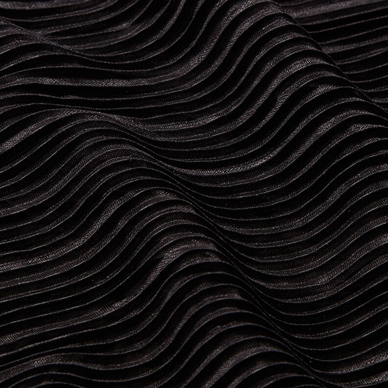 dżersej plisowany – czerń,  image number 2