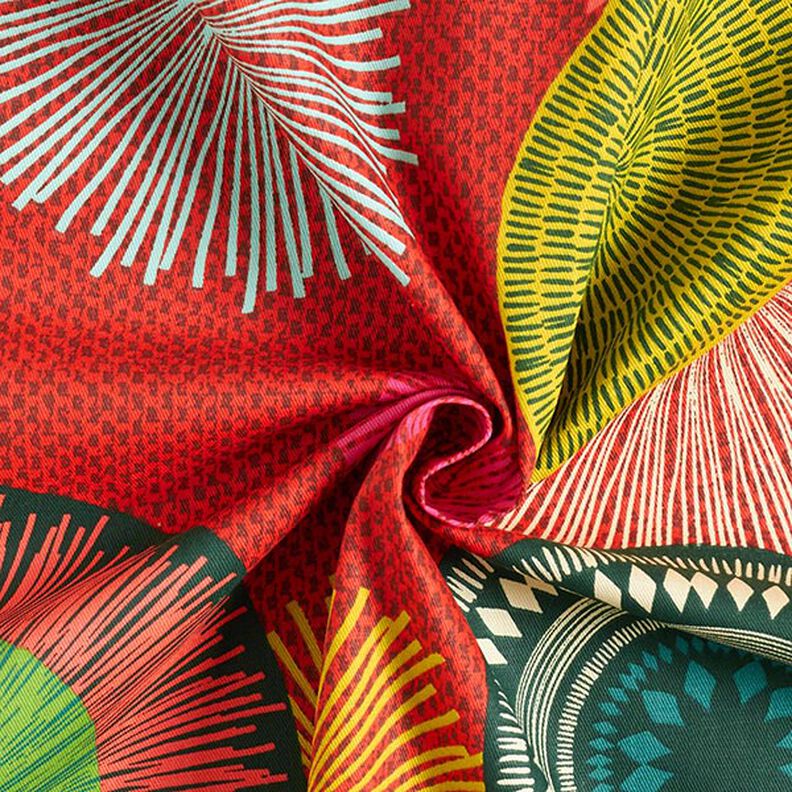 Tkanin dekoracyjna Diagonal bawełniany Duża mandala – czerwień,  image number 3