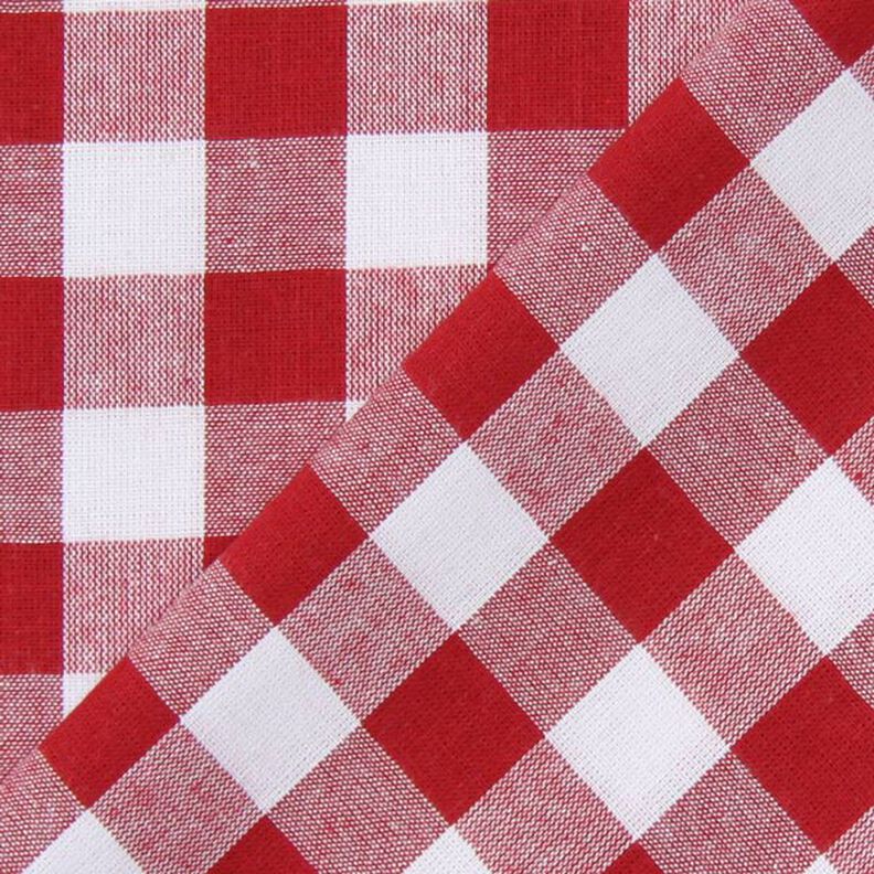Tkanina bawełniana Kratka Vichy 1,7 cm – czerwień/biel,  image number 3