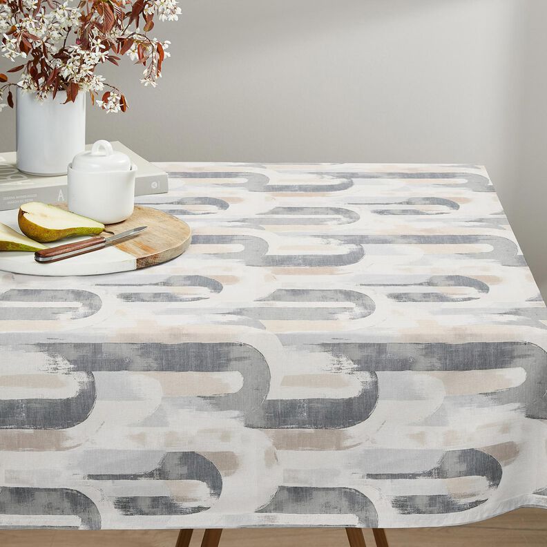 Tkanin dekoracyjna Half panama łuki artystyczne &ndash; jasnobeżowy/szary,  image number 8