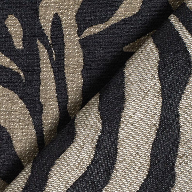 Tkanina tapicerska Żakard zebra – khaki/czerń, image number 4