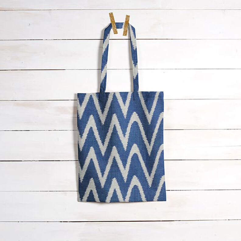 Tkanina outdoor Żakard wzór ikat – błękit,  image number 7