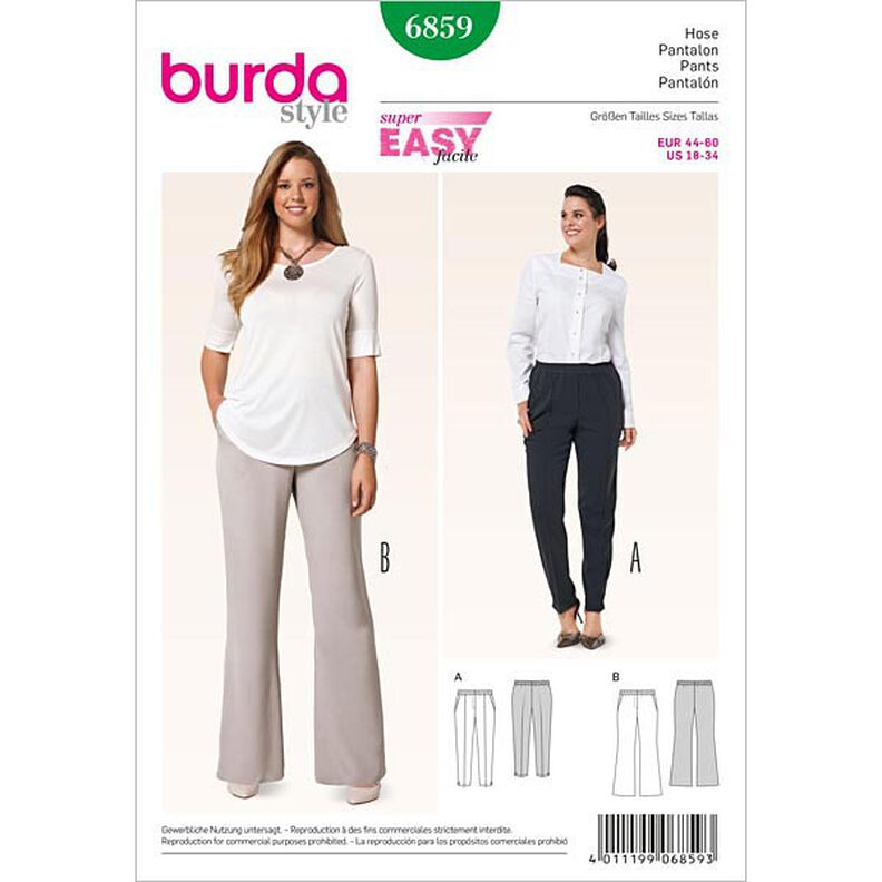 Spodnie / spodnie wciągane, Burda 6859,  image number 1