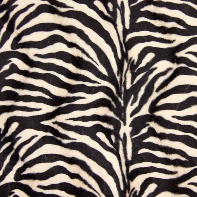 Imitacja sierści zwierzęcej zebra – krem/czerń,  image number 1