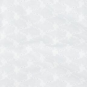 Tkanina bawełniana Haft angielski kwiatowe romby | Poppy Fabrics – biel, 