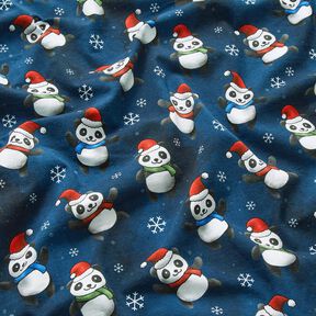 Dżersej bawełniany panda w świątecznym nastroju | Glitzerpüppi – ciemnogranatowy/chili, 