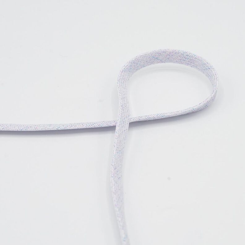 płaski sznurek Bluza z kapturem Lureks [8 mm] – biel/liliowy,  image number 1
