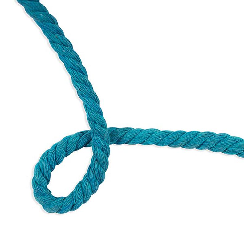 Sznurek bawełniany [ Ø 8 mm ] – błękit turkusowy,  image number 2