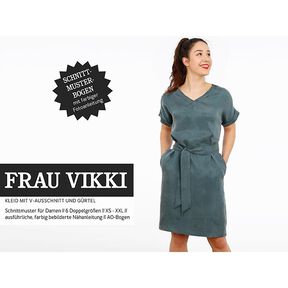 FRAU VIKKI – luźna sukienka z dekoltem w szpic i paskiem, Studio Schnittreif | XS - XXL, 