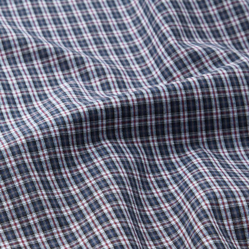 Tkanina koszulowa w podwójną kratę – granat/bordo, image number 2